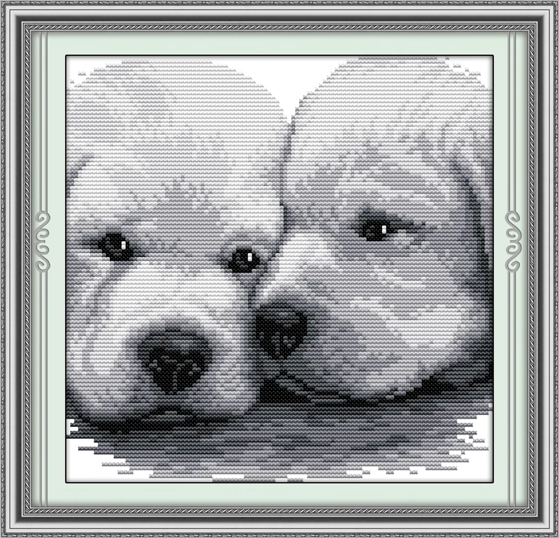 Lean close together cross stitch kit cartoon 14ct 18ct count canvas stitches embroidery DIY handmade needlework plus