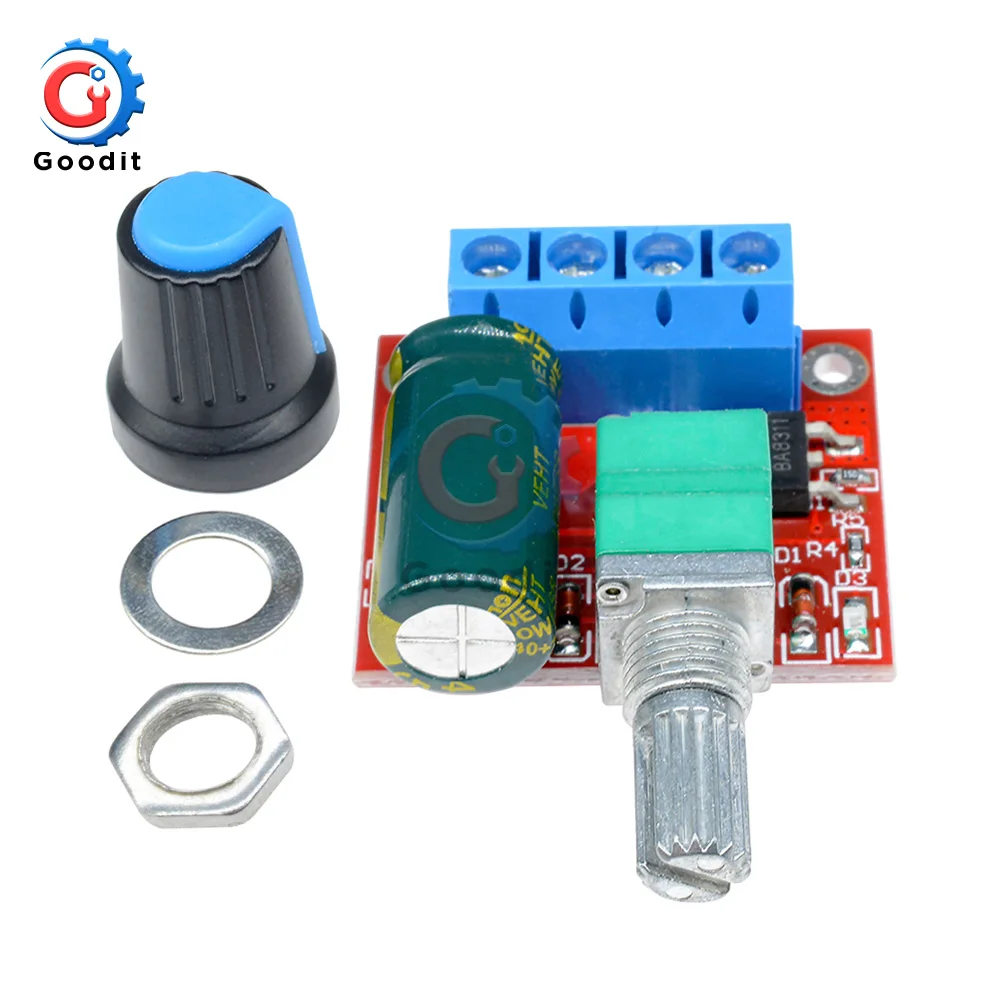 Mini contrôleur de vitesse de moteur, 5a 90W 12V PWM DC, Module de contrôle de vitesse réglable 4.5V-35V, interrupteur de contrôle 24V