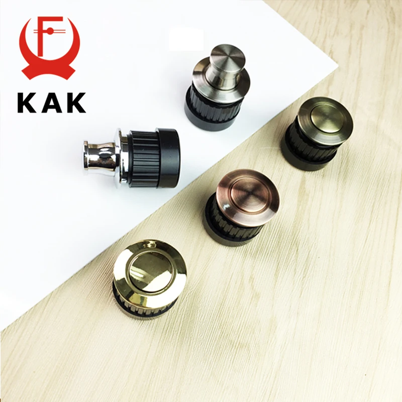 KAK Embedded Furniture Handles Knobs Telescopic Spring Shake Knobs Invisible Hidden Classical Light Pull Tatami Cabinet Handle