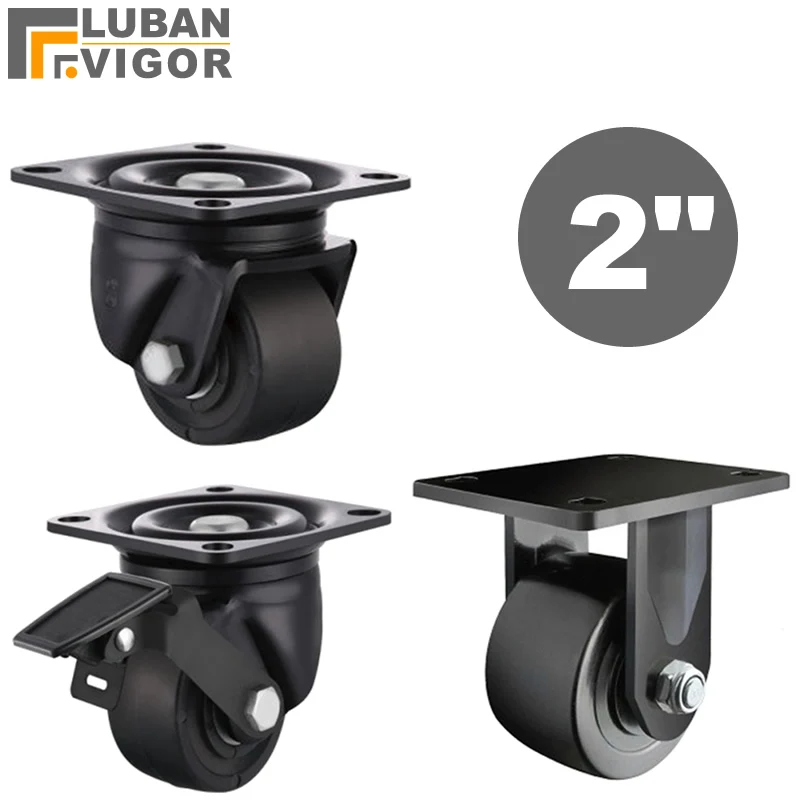 load-bearing 300KG 2 inch  Low Casters wheels with brake FOR heavy carts machine tools large equipm HOME Industrial Hardware