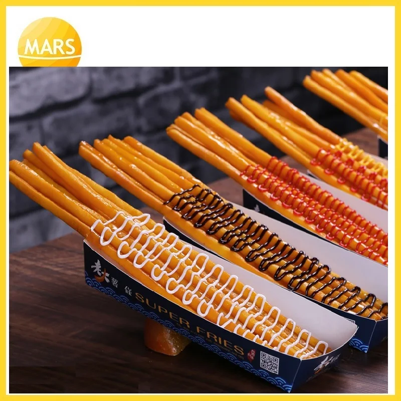 long potato french fries model fake longest potato fries model mold footlong chips sample snack food simulation props