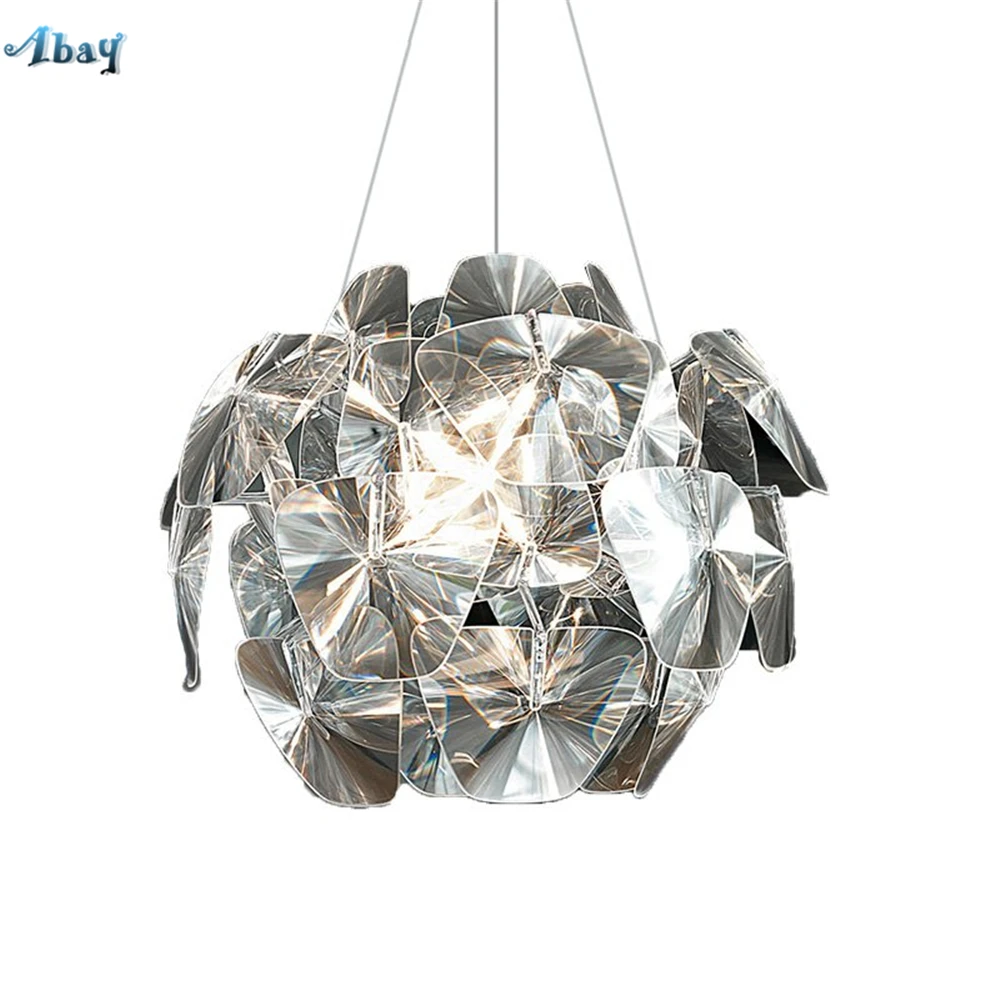 Nordic Modern Gem Shape Fish Line Pendant Lights for Living Room Bedroom Bar Hall Hanging Lamp Acrylic Home Deco Light Fixtures