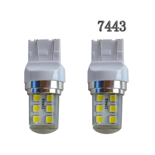 10pcs T25 3157 T20 7443 Strobe flash Blink 12 SMD 2835 LED Silicone reverse lights brake light Parking Lamp 12V White red blue