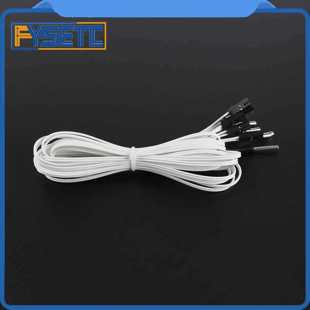 5pcs HT-NTC100K Thermistor Temperature Sensor L 1M For 350 Degrees For Prusa i3 MK2S/MK3/MK3S Hotend Extruder 3D Printer Parts