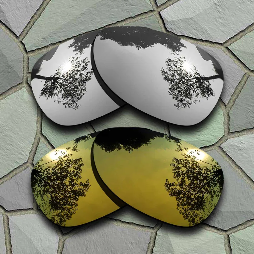 Chrome Titanium&Yellow Golden Sunglasses Polarized Replacement Lenses for Oakley Felon