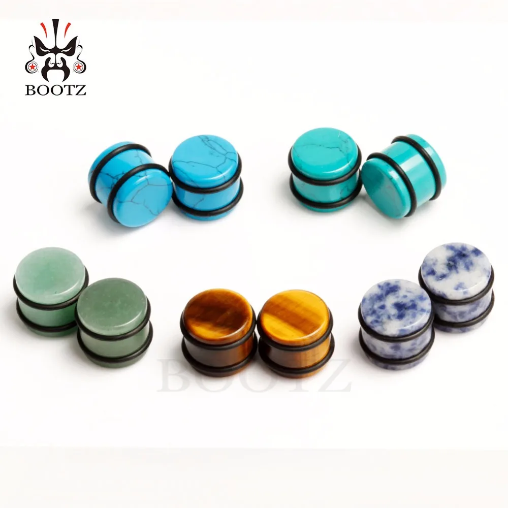 Wholesale Price Stone Bar Design Ear Gauges Piercing Body Jewelry Earrings Stretchers Plugs Tunnels 42PCS