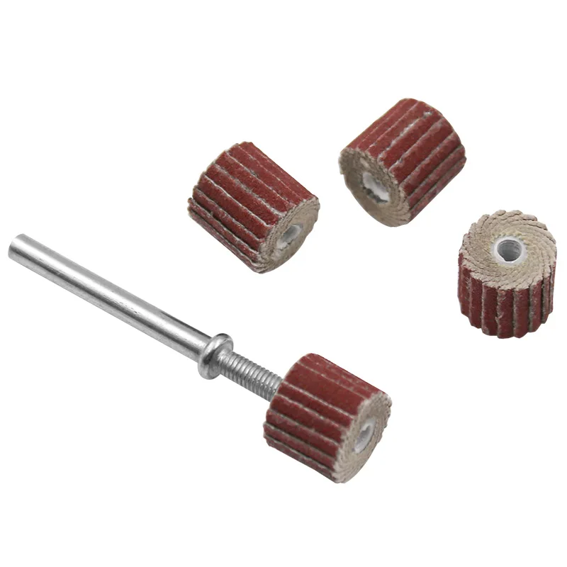 10pcs Accessori 240-Grit Levigatura Flap Mola A Disco Levigatrice Flap Ruote Pennello Sabbia Utensile Rotante 10x10x 3mm + 1pc Asta