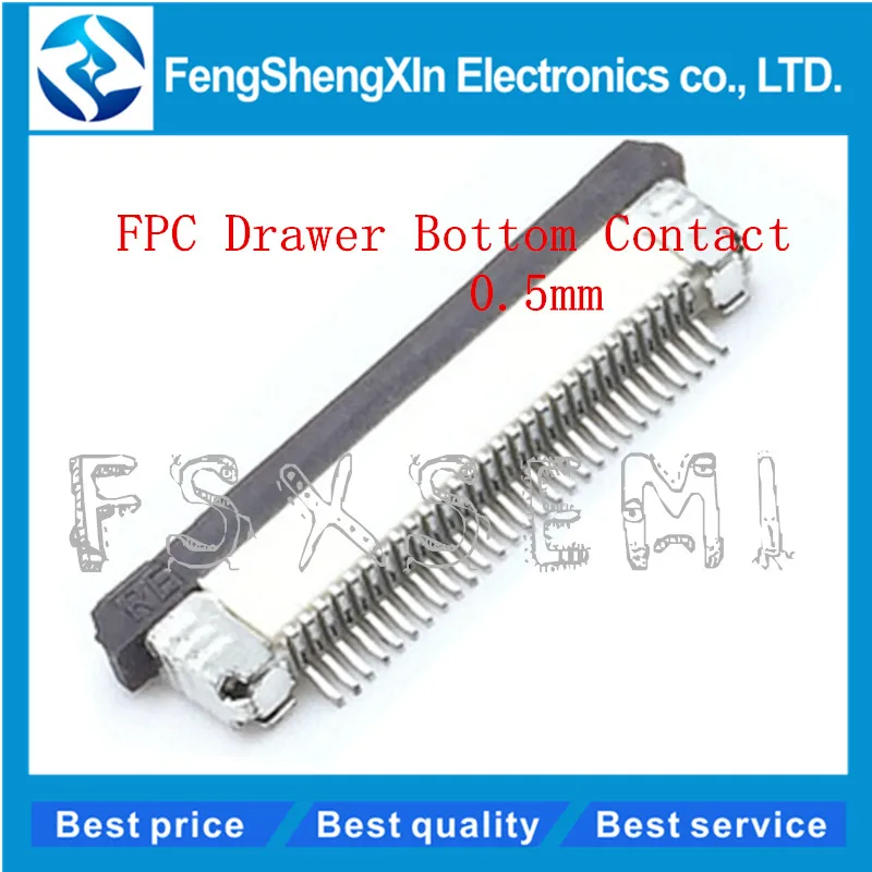 10pcs/lot FPC Connector socket 0.5MM Drawer Bottom Contact type 4/5/6/7/8/9/10/11/12/13/14/15/18/19/20/24/26/28/30P/50p/54p/60p