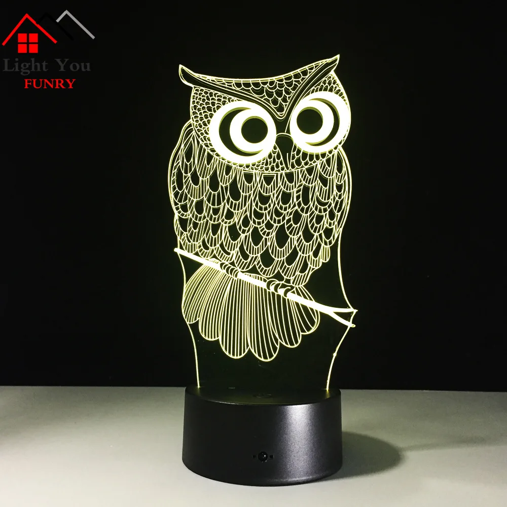 

Night Light 7 Color Changing Led Kids Bedside Sasuke Modelling Lighting Fixtures 3D Visual Anime USB Owl Desk Lamp Home Decor