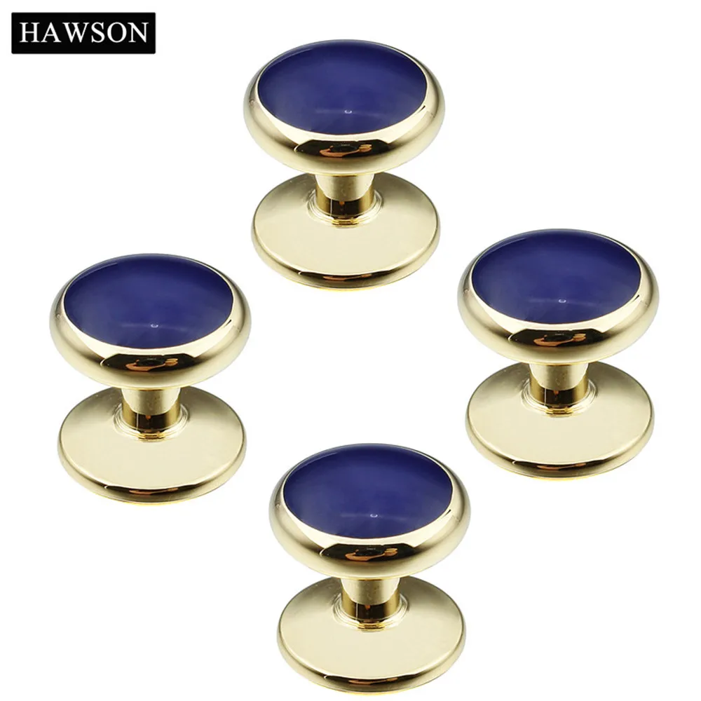 HAWSON แบรนด์คลาสสิก Gold-สีชุบเคลือบ Cufflinks Studs ชุดสำหรับ Tuxedo เสื้อกล่อง