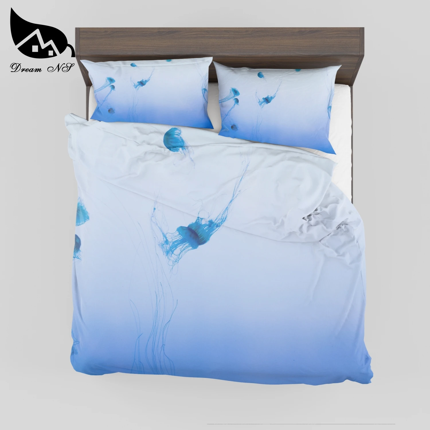 

Dream NS 3D Effect Prints Bedding set Jellyfish in the blue water Comforter shell children Bed room Home textiles SMY23