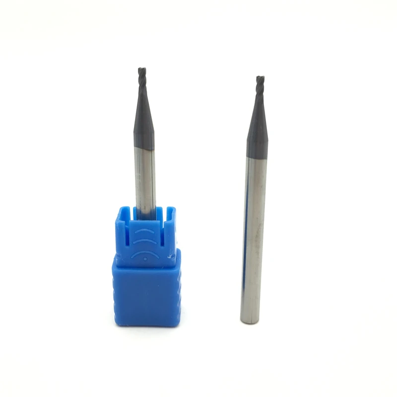 1 มม. 1.5 มม. 2 มม. 2.5 มม. 3 มม. 4 มม. 5 มม. 6 มม. 2F 3F 4F HRC50 ตัดทังสเตนคาร์ไบด์ Flat End Mills NC Router Bits endmill