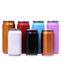 New Hot 350/500ml Stainless Steel Thermos Cup Mini Bottle Vacuum Flask Straw Coffee Thermal Thermoses Cans Cups Thermo cup Mug