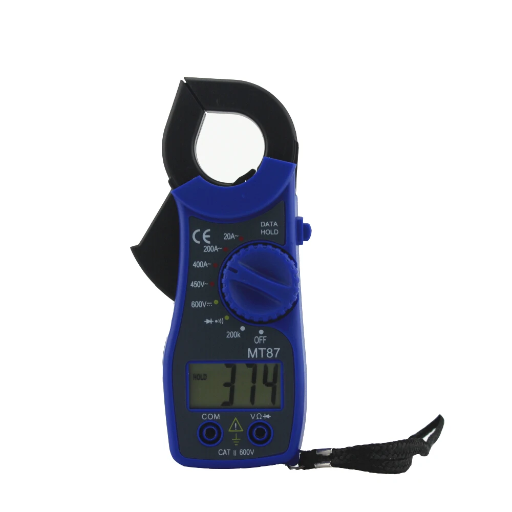 Transitor Tester MT87 Blue Digital Multimeter Amper Clamp Meter Current Clamp Pincers AC/DC Current Voltage Multimetro Tester