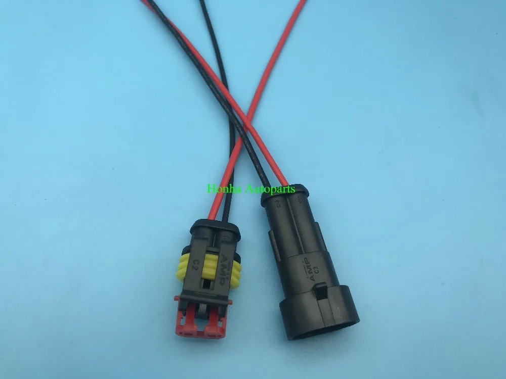 2 Pin Way Car Waterproof Electrical Connector Plug With Wire