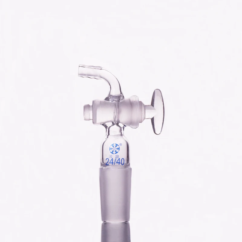 

FAPE Curved suction connector, Glass valve 24/40, Joint with Glass stopcock standard ground mouth, Curved connector with piston