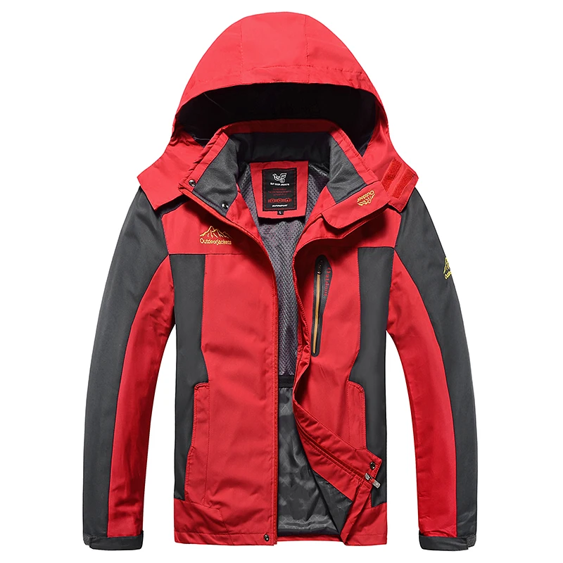 6XL 7XL 8XL Big Size Mens Windbreaker Soft Shell Outdoor Jackets Men Climbing Camping Coats Detachable Hood Male Hiking Jackets