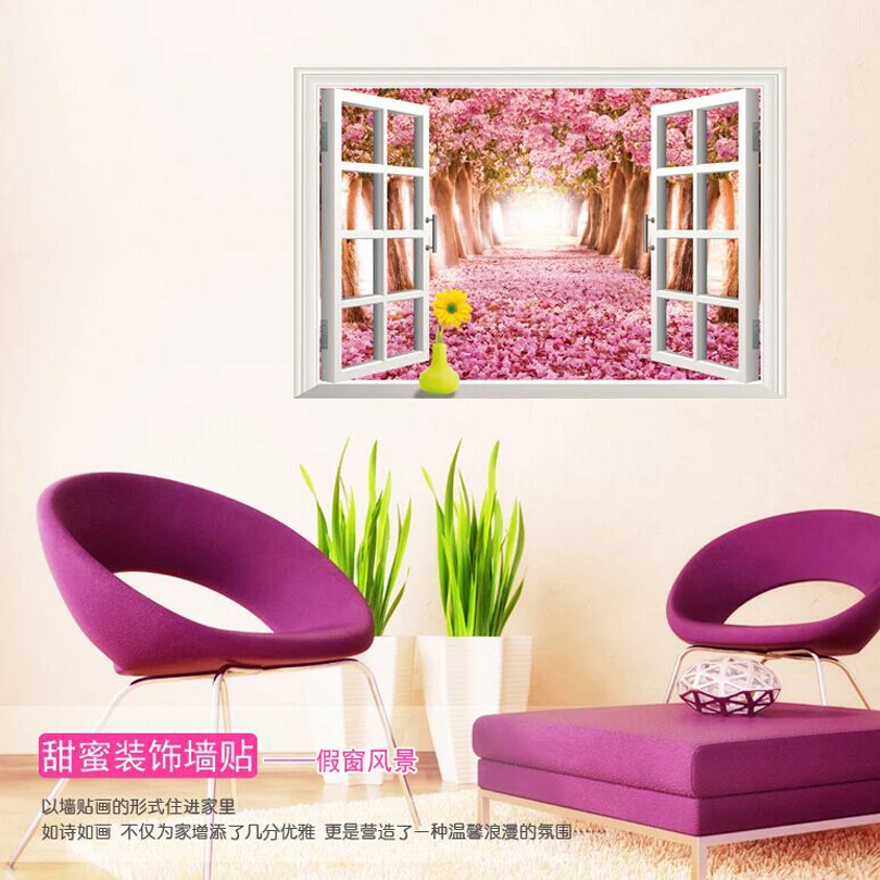 3D Happy fun wall stickers three-dimensional Household adornment wall stickers Creative wall stickers simulation window 9168004