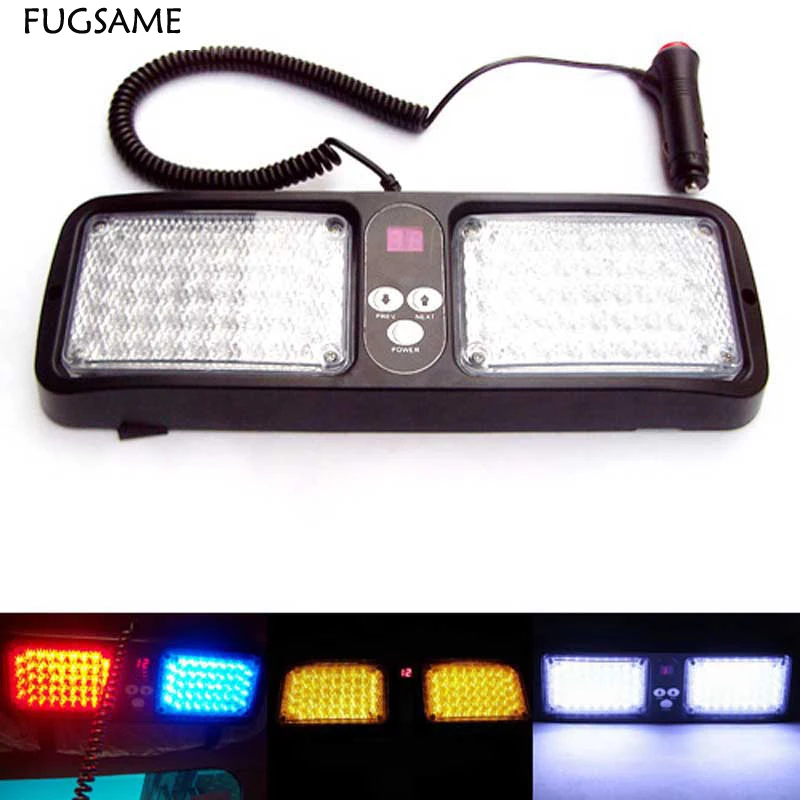 FUGSAME Super Bright 86 LEDs Emergency Light Sun Visor Strobe led light with 12   flashing Mode