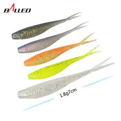 Balleo 10pcs/lot  Fork Tail jig soft lure 7cm/1.8g Fishing lure Shad Silicone bait Soft Plastic Bait Feeder For Pike fishing