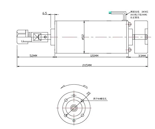 200w 300w 400w 500w CNC Spindle Air-cooling Spindle DC 12V-48V 500W Spindle Motor ER11 Brushed DIY Engraving Machine Spindle