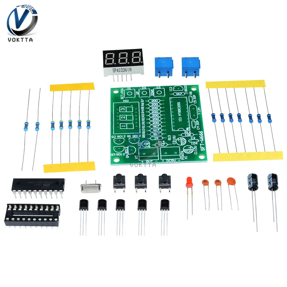 AT89C2051 DS18B20 LCD Digital Temperature Controller DIY Kit 5V DC Microcontroller Thermometer Meter Electronic Thermostat