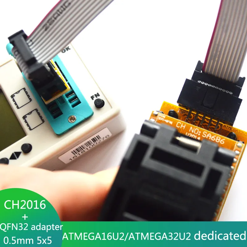 CH2016 Thông Minh USB Tốc Độ Cao Lập Trình Viên + QFN32 Adapter WSON32 DFN32 MLF32 cho ATMEGA16U2 ATMEGA32U2 Lập Trình Viên