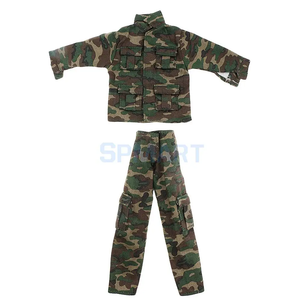 1/6 Scale Clothes Set Soldier Accessories Jungle Camouflage Combat Uniforms Suit for 12