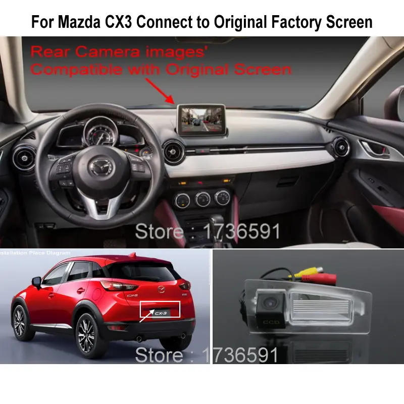 For Mazda CX3 CX-3 CX 3 KD 2015 2016 2017 2018 2019 2020 RCA Original Screen Compatible with High Quality Back Up Reverse Camera