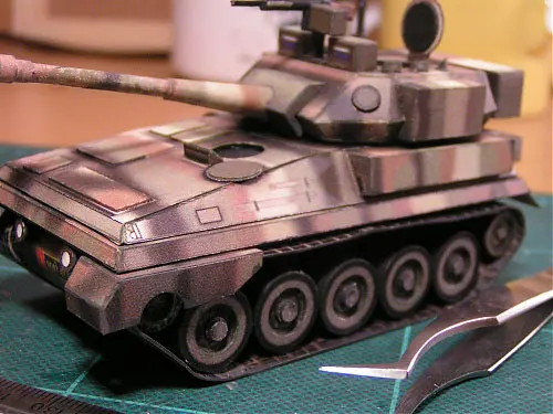 F V101 Scorpion Tank Camouflage 3D Paper Model DIY