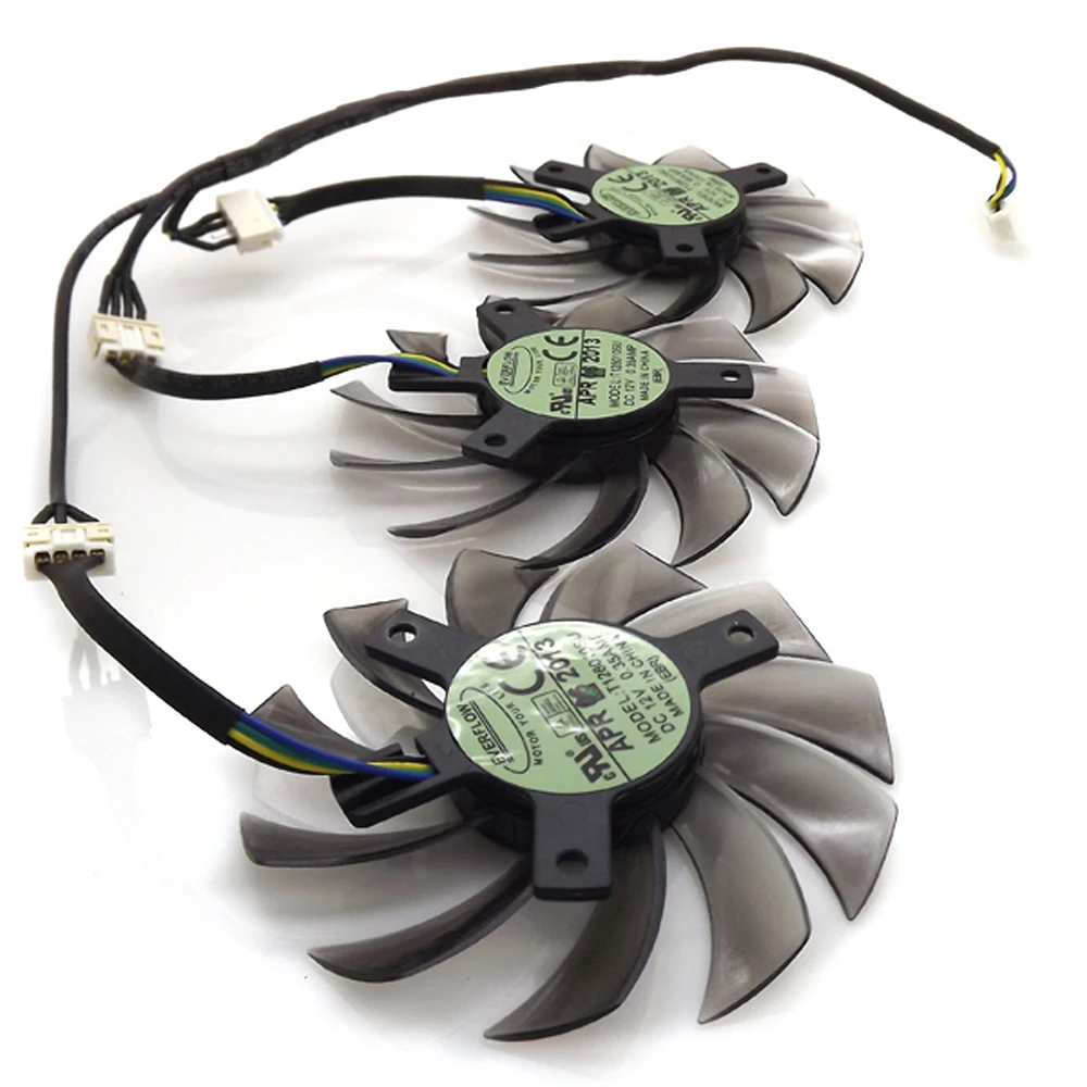 Ventilateur de refroidissement pour carte graphique Gigabyte GV-N960 N970 N980 G1 GAMING WF3 OC, 75mm, 4 broches, 3 pièces/lot, T128010SU