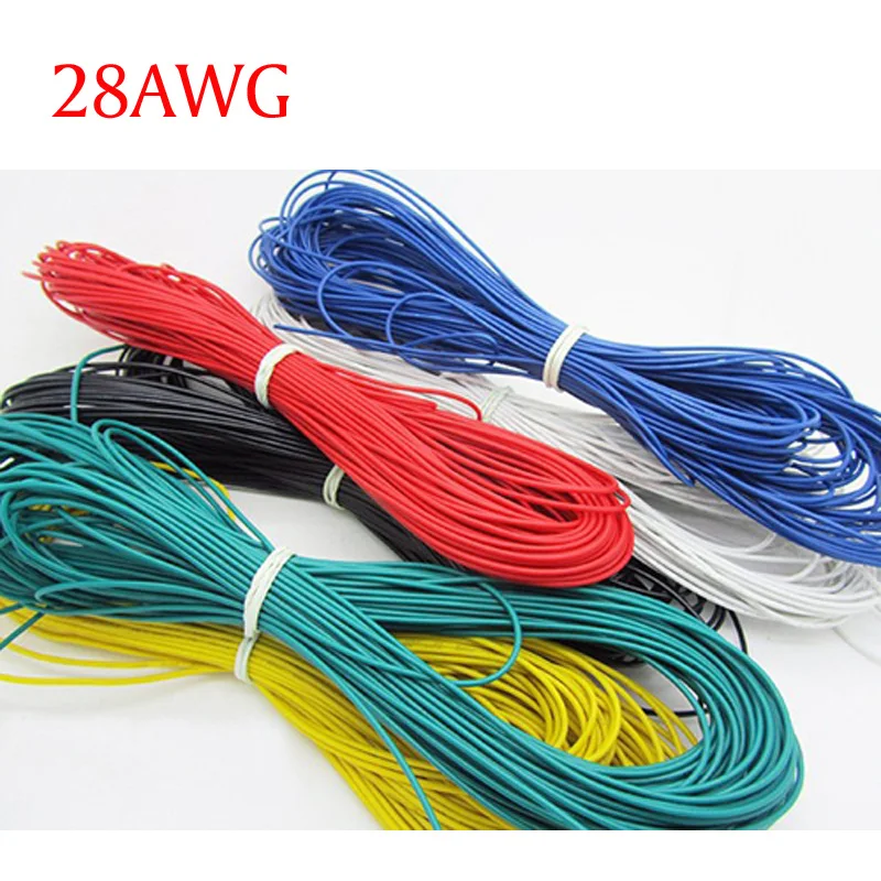 15 meters 28 AWG Silicone wire AWG28 Silicone Cable 28AWG SR Wires Conductor 19/0.08 28# high temperature tinned copper cable