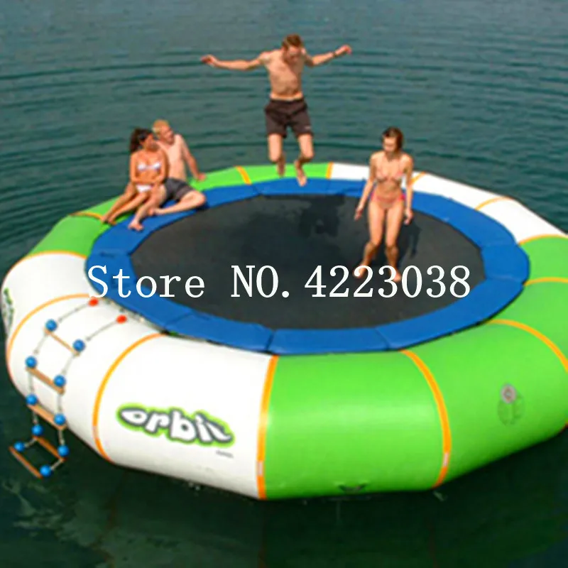 

Free Shipping 3m Inflatable Water Bouncer Jump Water Trampoline Bounce Swim Platform for Water Sports Outdoor Use with a Pump