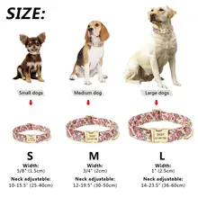 Floral Personalized Dog Collar for Small Medium Pets #6