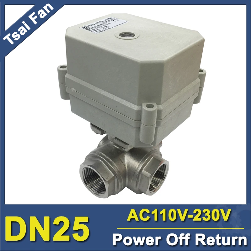 

AC110V-230V Power Failure Open/Close Valve 3 Way SS304 DN25 BSP/NPT 1'' Solenoid Valve For Water Control CE/IP67