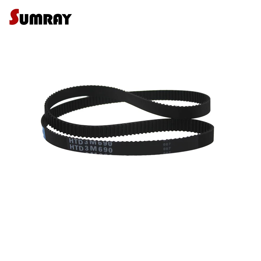 HTD3M Tooth Belt 3M-648/654/657/660/663/669/672/675/684/687/690mm Pitch Length 10/15mm Width Synchronous Belt for Sewing Machine