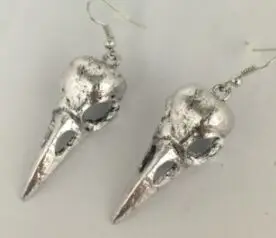 Hummingbird Hoop Earring Goth Raven Crow Bird Skull Gothic Jewelry