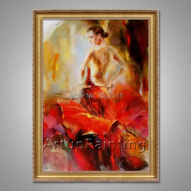 Spanish Flamenco Dancer painting latina woman Oil painting wall art pictures for living room home decor caudros decoracion02