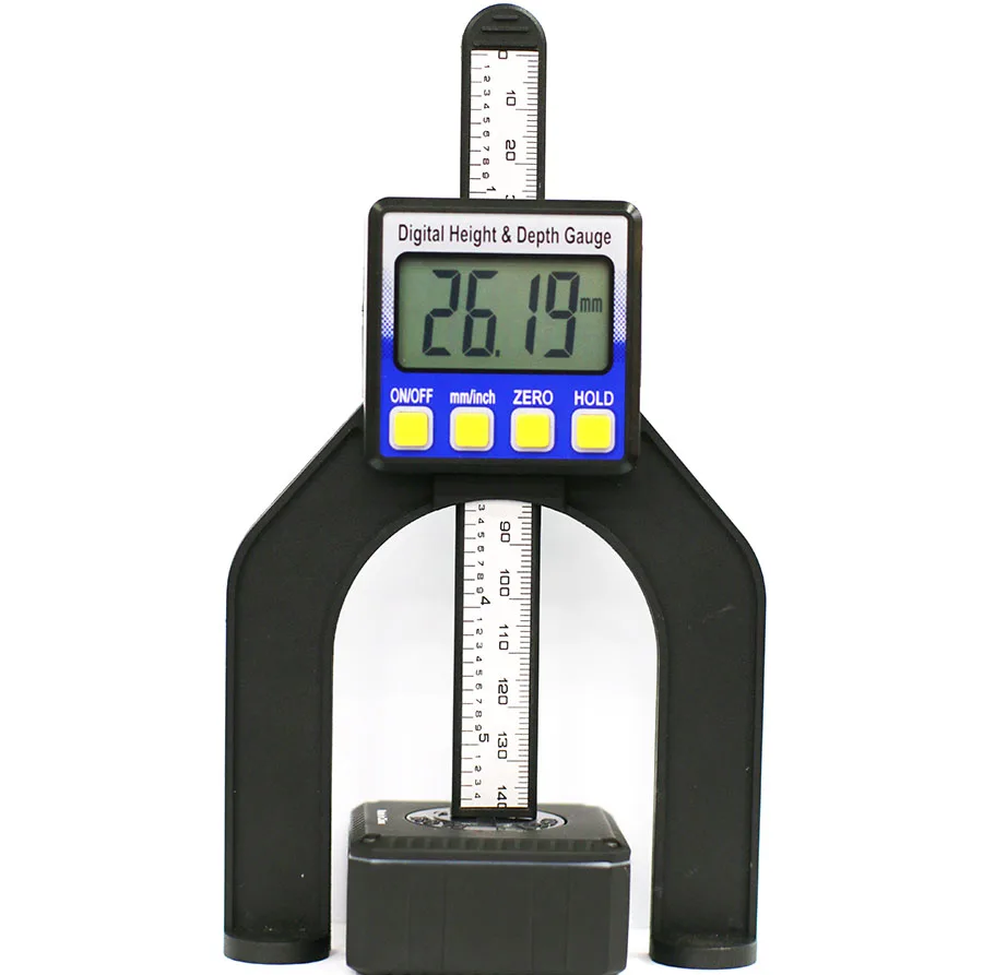 0-80mm Digital Depth height gauge Caliper Digital Tread Depth Gauge LCD Magnetic Self Standing Aperture