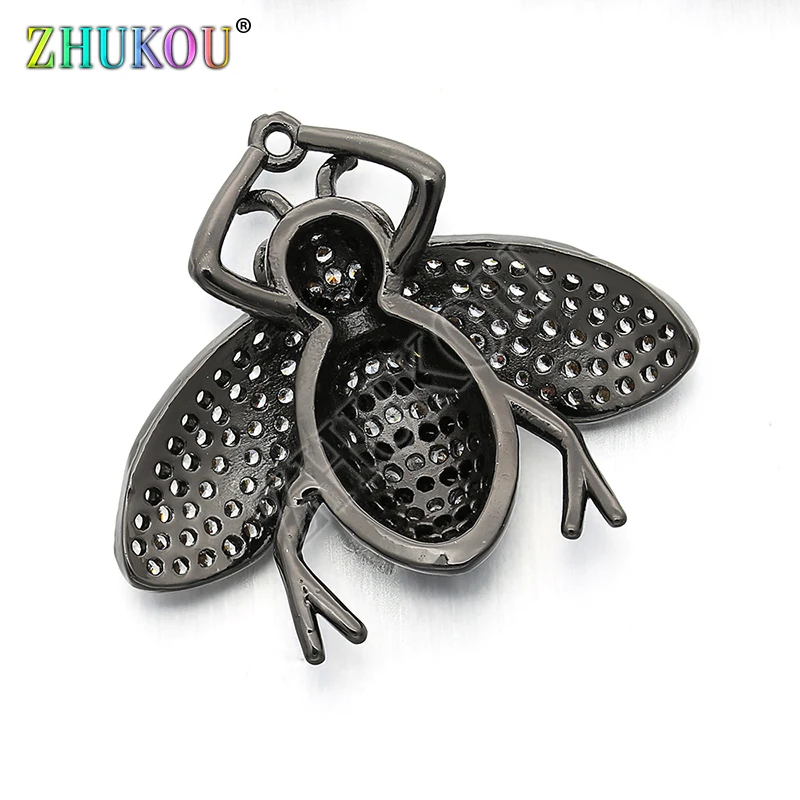 29*25mm Brass Micro Pave Cubic Zirconia  Beetles Charms Pendants DIY Jewelry Findings Accessories, Hole: 0.5mm, Model: VD289