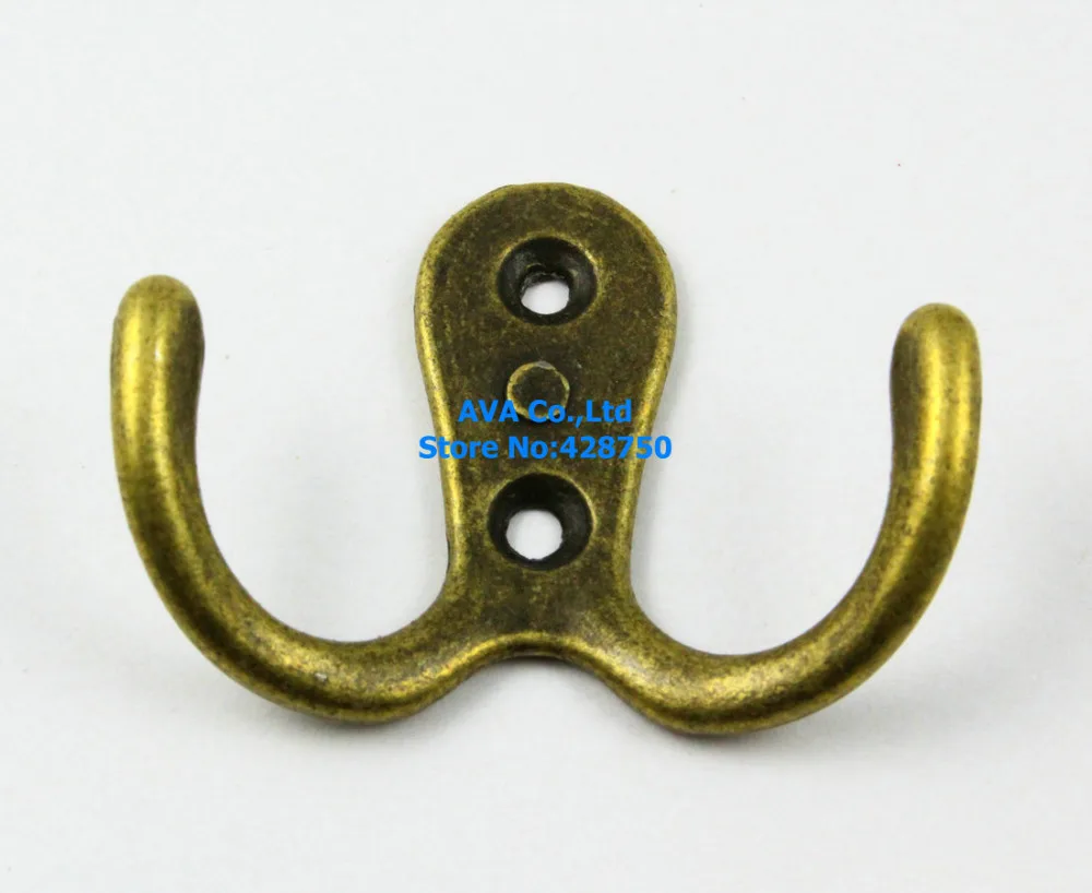 

20 Pieces Wall Hook Hat Coat Robe Hooks / Antique Brass 55x41mm