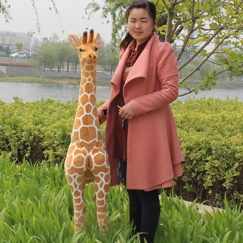 simulation animal larggest size 140cm giraffe plush toy home decoration, party activity birthday gift b4888