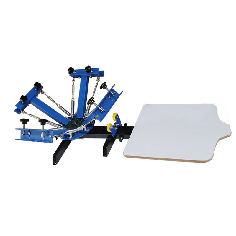 4 Color 1 Station Silk Screen Printing Machine 40*50CM T-shirt Press Making Carousel Printing Area