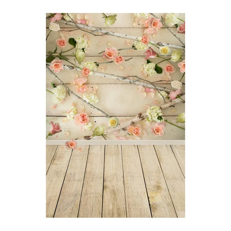 Photography Backdrop romantic flower brick wooden wedding newborn baby photography background for photography studio CM-6698