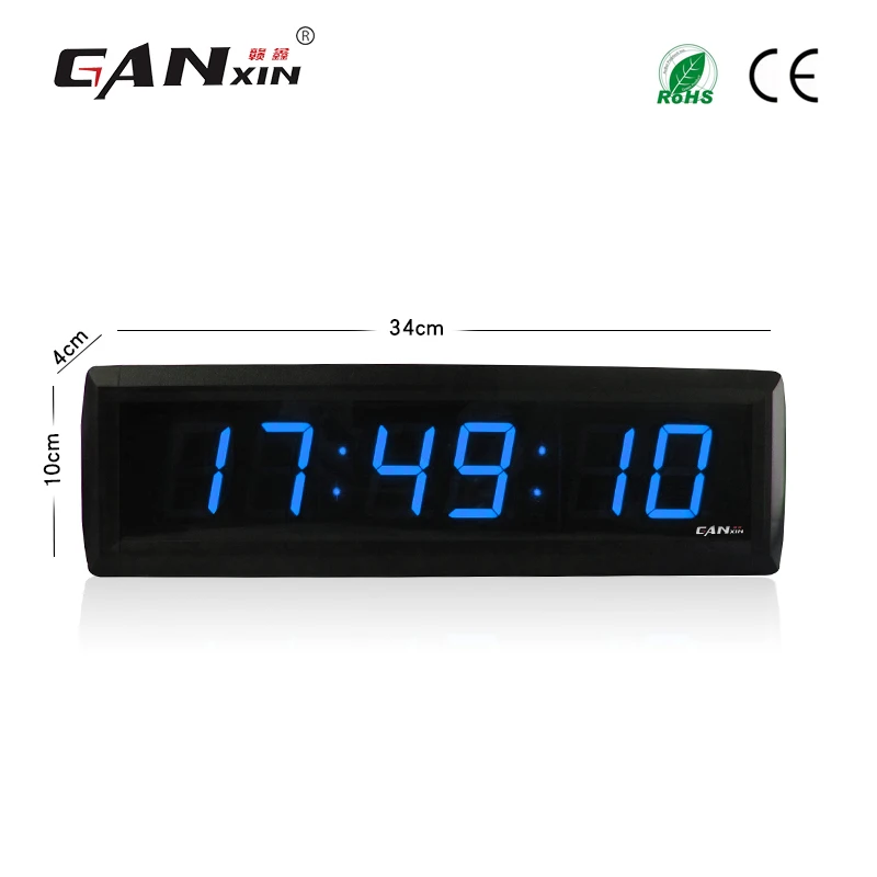 

[Ganxin]Blue Color 1.8'' Led Brightness Adjustable wall Clock For Schools