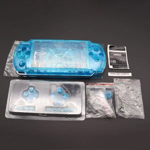 12 Color Clear Transparent Color For PSP3000 PSP 3000 Shell Game Console replacement full housing cover case with buttons kit