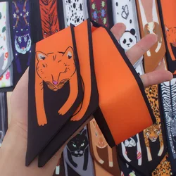 2025 New Style Animal Print New Bag Skinny Silk Scarf For Women Luxury Brand Foulard Women Tie Fashion Head Scarves For Ladies