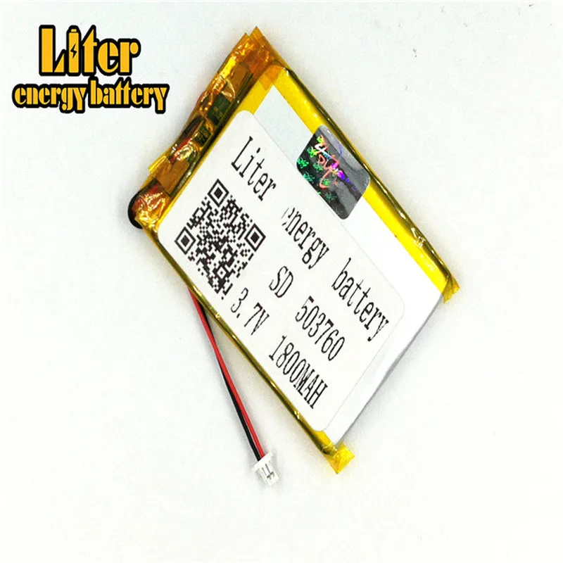 plug 1.0-2P 3.7 V 503760 504060 1800mah Rechargeable lipo flat battery lithium li polymer MP3 MP4 MP5 small toys