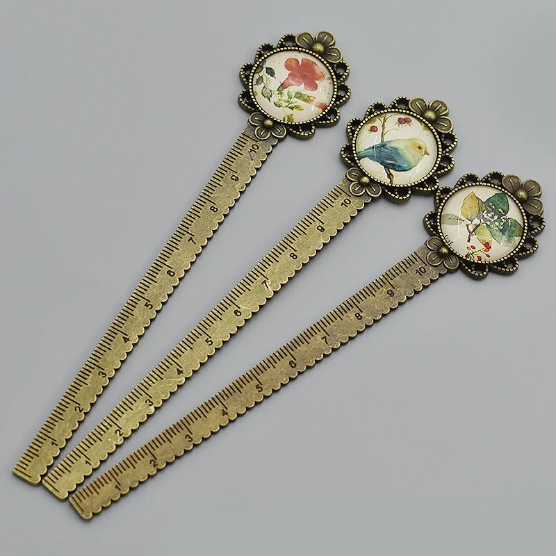 10 cm מיני רטרו פרח ציפור מתכת שליט תפירה מדידת מד תפירה Diy תפירת טלאי כלי