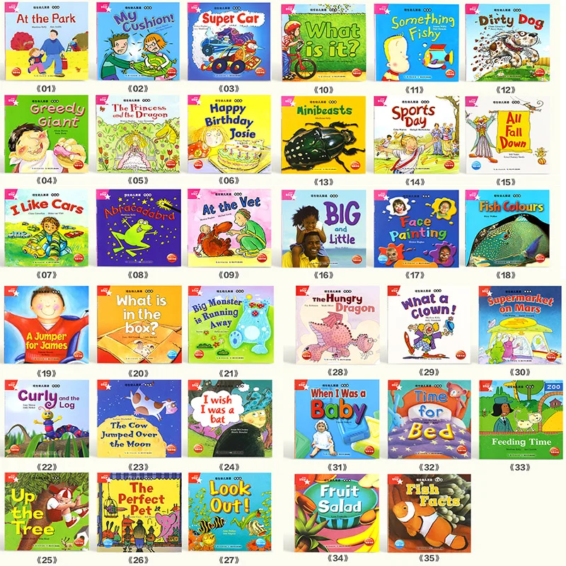 Baby Children Early Educaction chinese-English Short Stories preparatory grade level reading material books in total 35+2CD